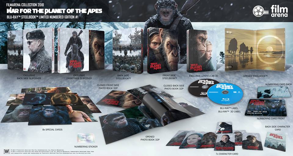 War For the Planet of the Apes 3D & 4K XL 1-Click SteelBook Maniacs Box Set (FAC#095)(Czech)