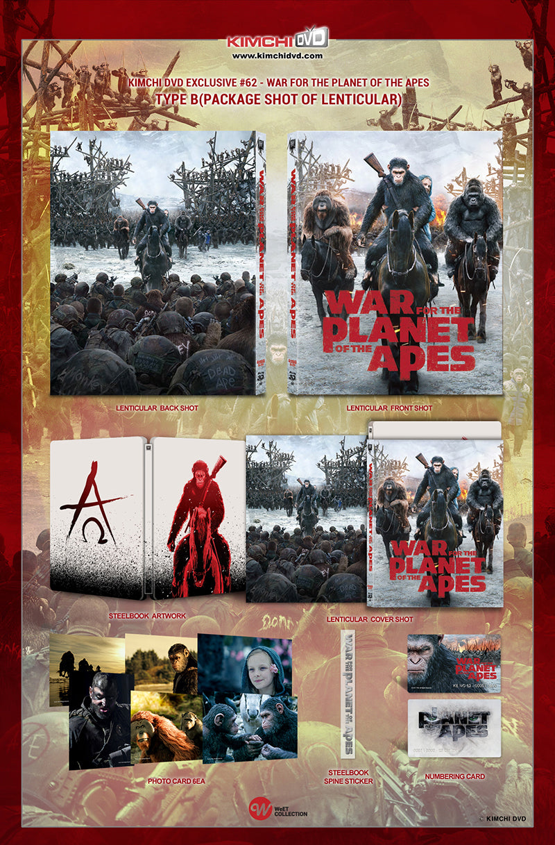 War For the Planet of the Apes 3D Lenticular SteelBook (KE#62)(Korea)