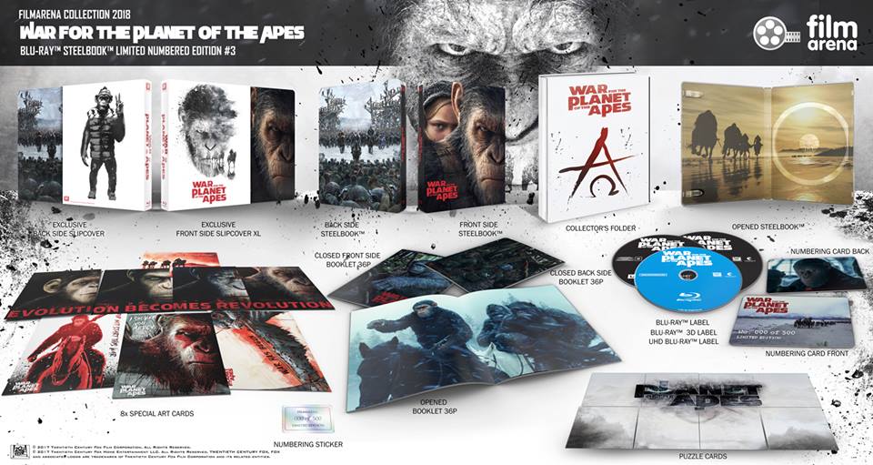 War For the Planet of the Apes 3D & 4K XL Full Slip SteelBook (FAC#095)(Czech)