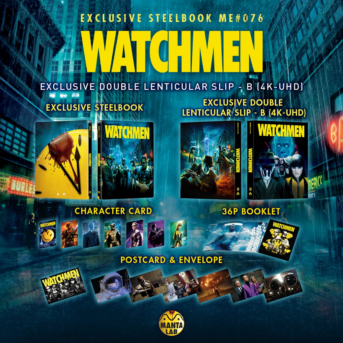 Watchmen 4K Double Lenticular B SteelBook: The Ultimate Cut (2009)(ME#76)(Hong Kong)