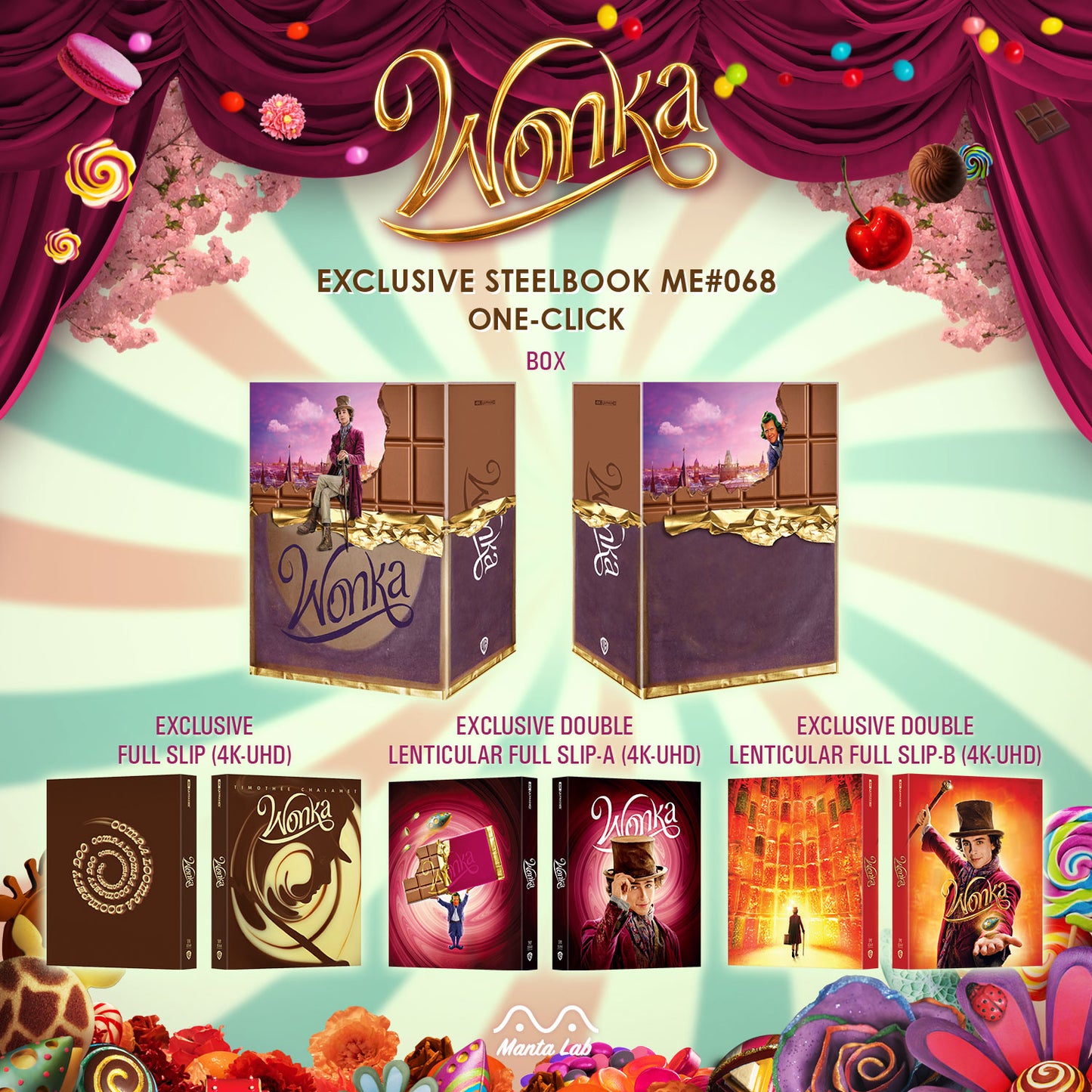 Wonka 4K 1-Click SteelBook (ME#68)(2023)(Hong Kong)