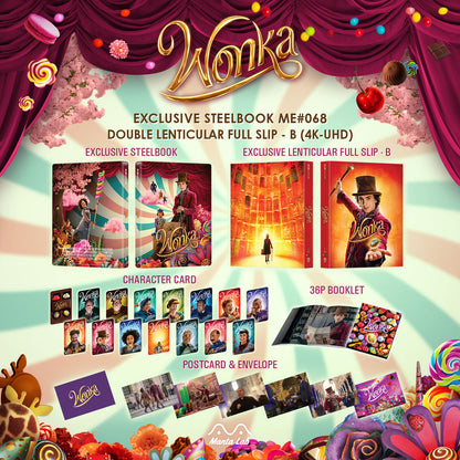 Wonka 4K Double Lenticular B SteelBook (ME#68)(2023)(Hong Kong)