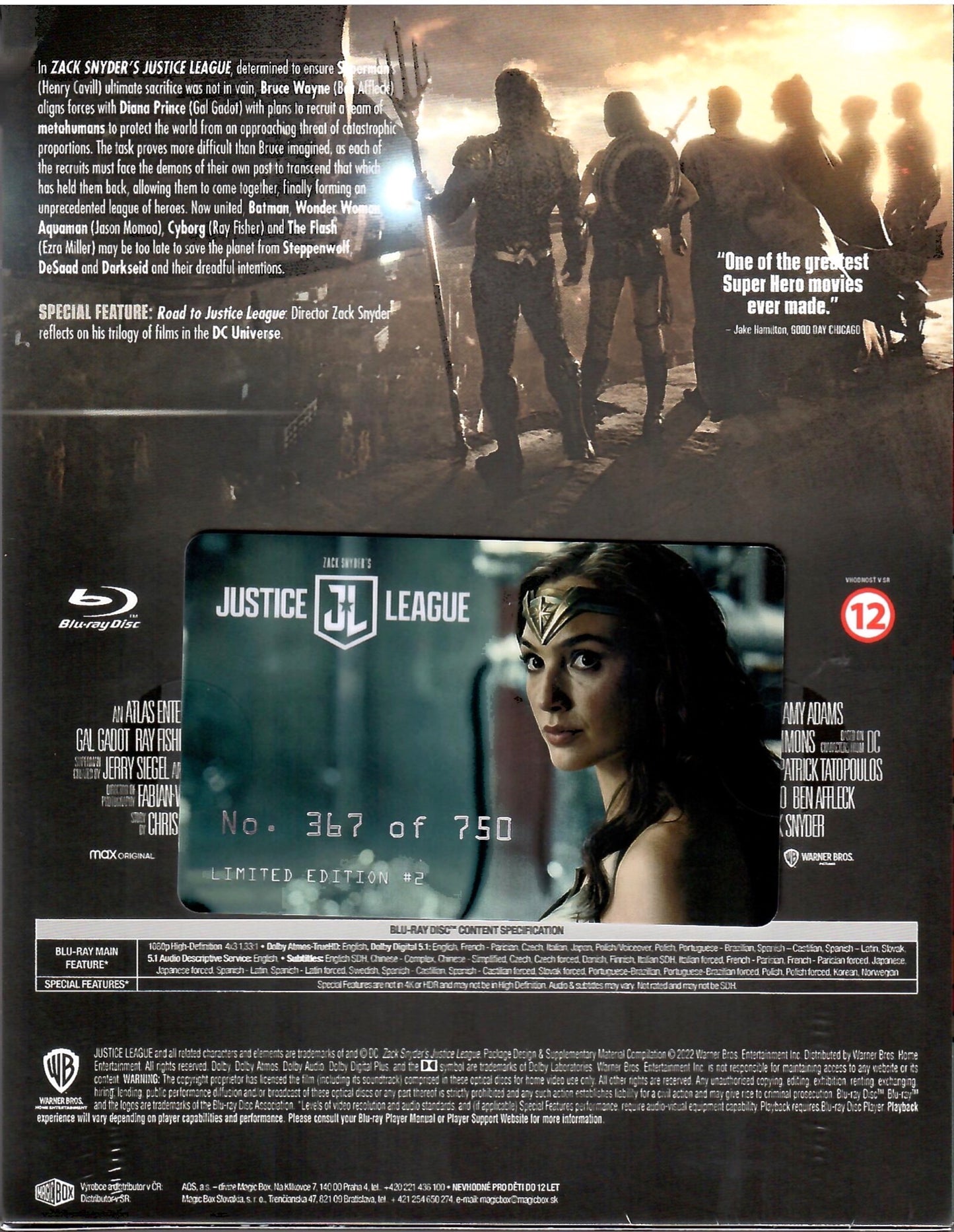 Zack Snyder's Justice League XL Lenticular SteelBook (FAC#163)(2017)(Czech)