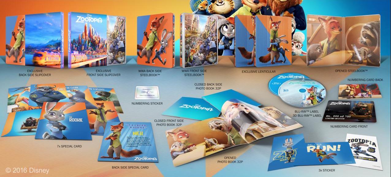 Zootopia 3D Full Slip SteelBook + Lenticular Magnet (Zootropolis)(FAC#62)(Czech)