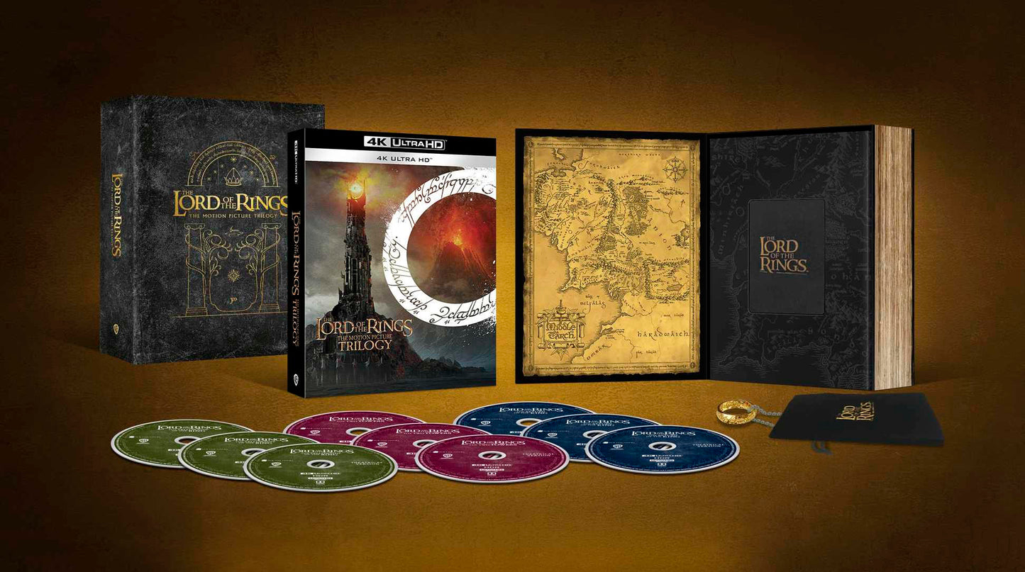 The Lord of the Rings 4K: The Motion Picture Trilogy Gift Box Set w/ One Ring - Extended Edition (UK)